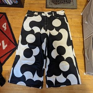 Plus size wide leg pattern pants